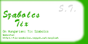 szabolcs tix business card